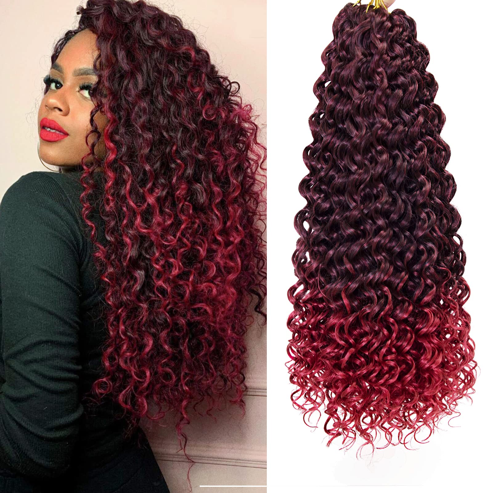 Amazon.com : GoGo Curl Crochet hair 18inch Beach Curl Bohemian